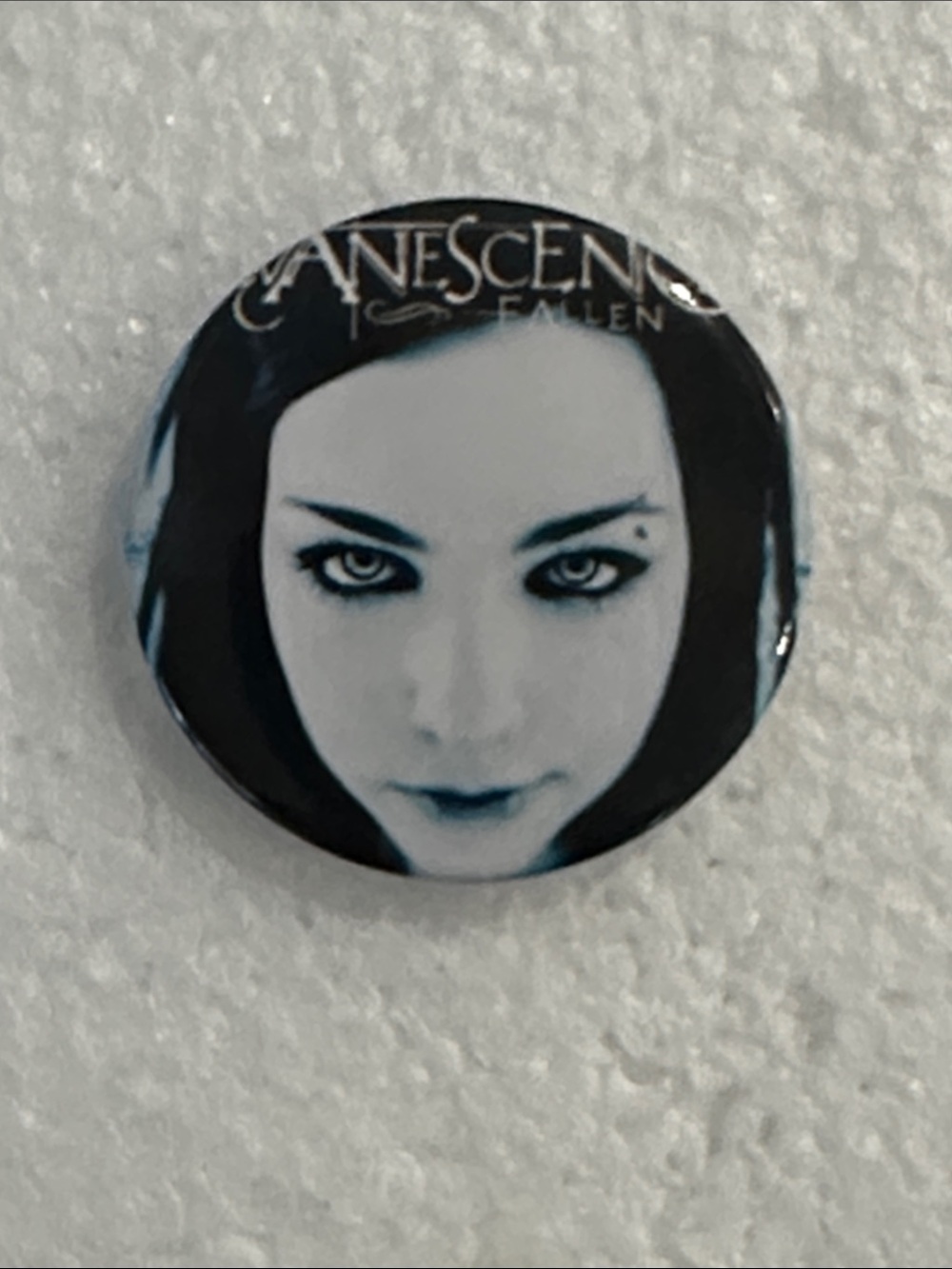 Evanescence Fallen Button Pin - Black & White